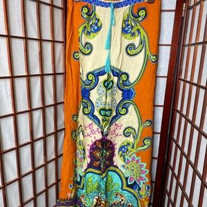 Flying tomato orange multi boho wide leg pant